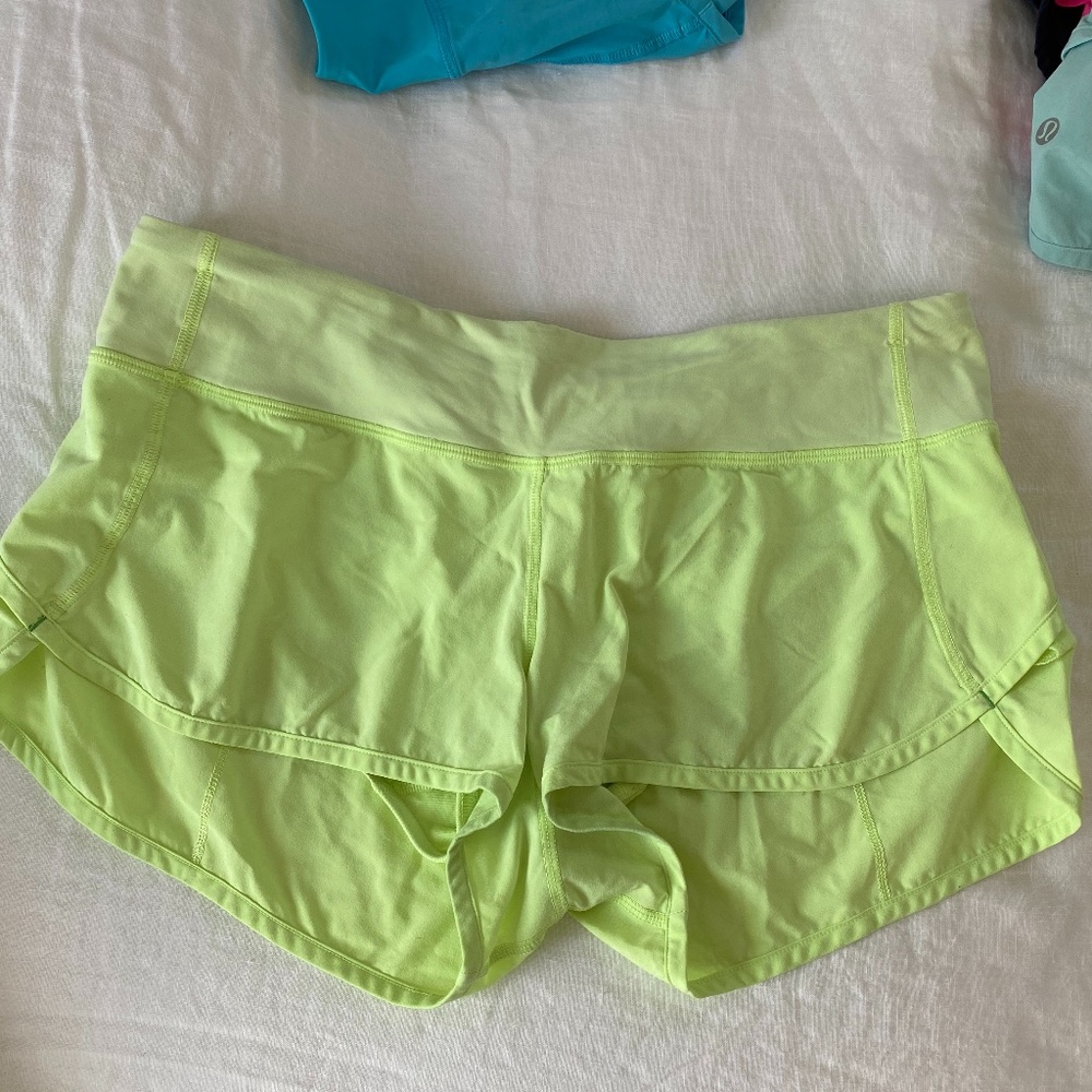 Lululemon shorts - lime green size 8